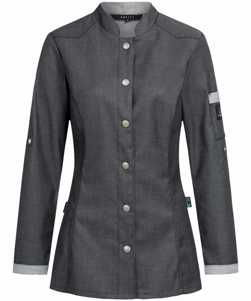 Damen-Kochjacke im Bikerstyle