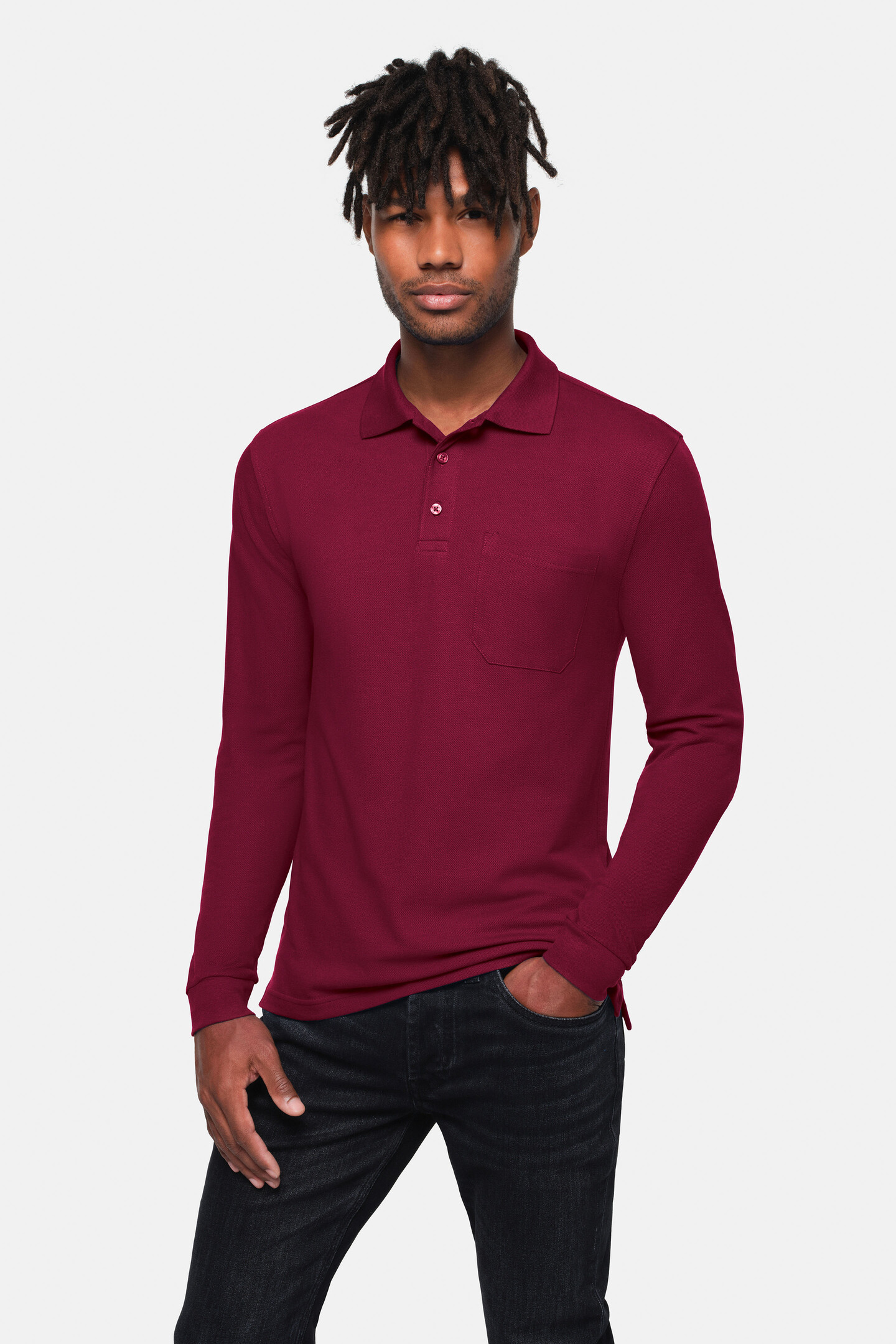 HAKRO Pocket-Longsleeve-Polo MIKRALINAR® ECO